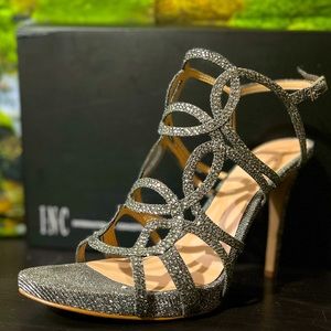 Worn once! original box, from Macys!INC Sexy strappy jeweled 3.5”heels.1st owner